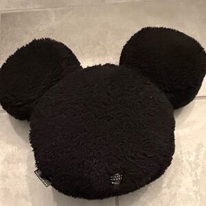 Pottery Barn Mickey Mouse Black Plush Head Pillow